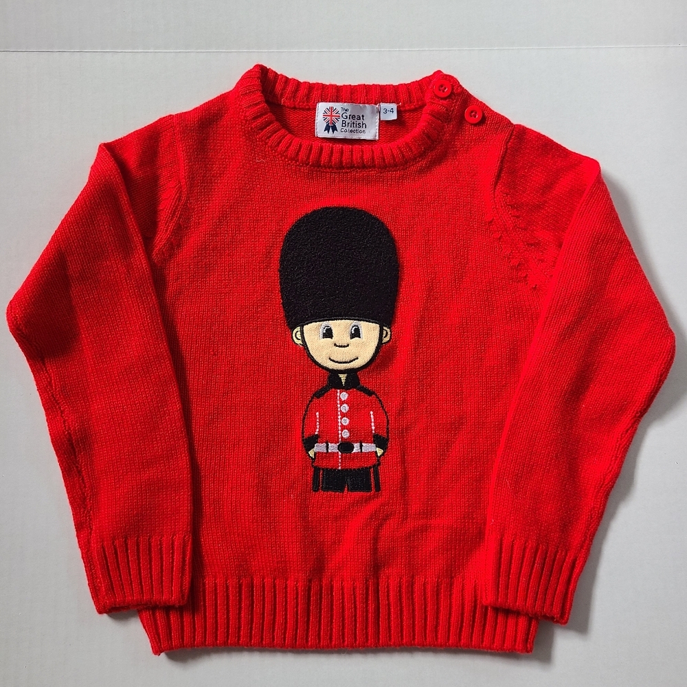 The Great British Collection British Guard Sweater Toddler 3-4 Red.